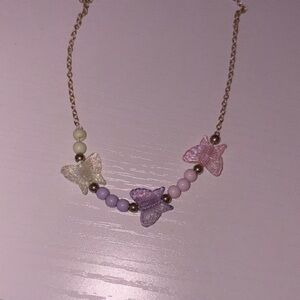 Butterfly Charm Necklace in Pastel Colors